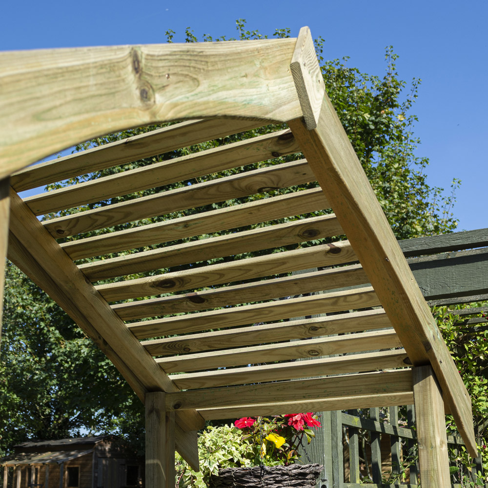 Rowlinson Stretton 2 Seater Natural Arbour with Slatted Roof Image 7