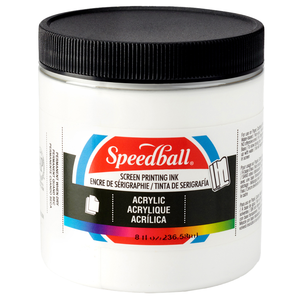 Speedball White Acrylic Screen Printing Ink 236ml Image