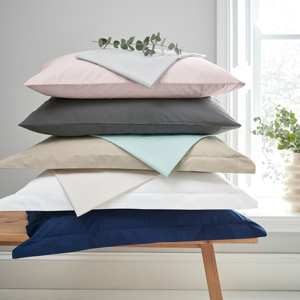 Helena Springfield Single Charcoal Plain Dye Flat Bed Sheet Image 2