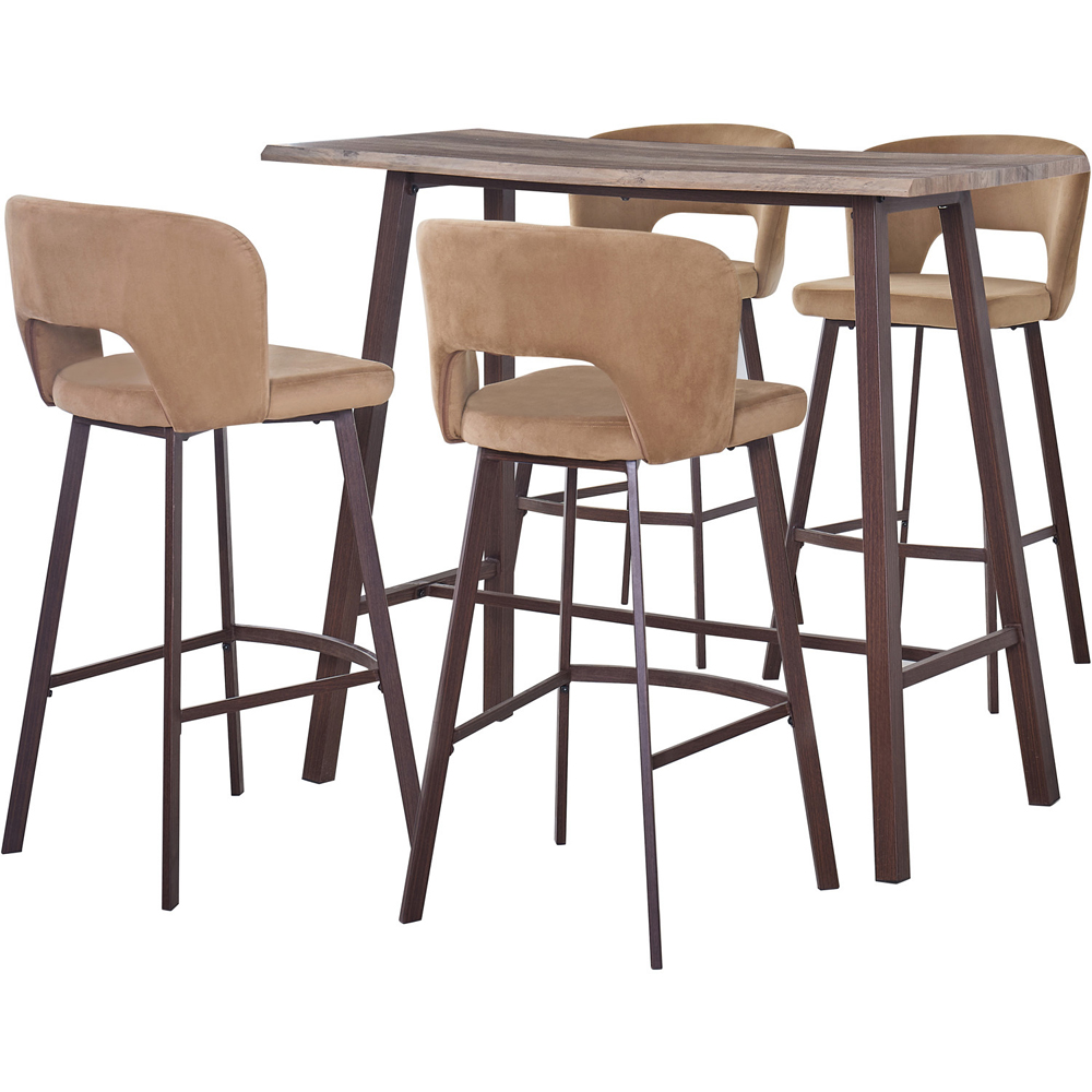 Axel Table and Bar Stool Set Walnut Brown Image 2