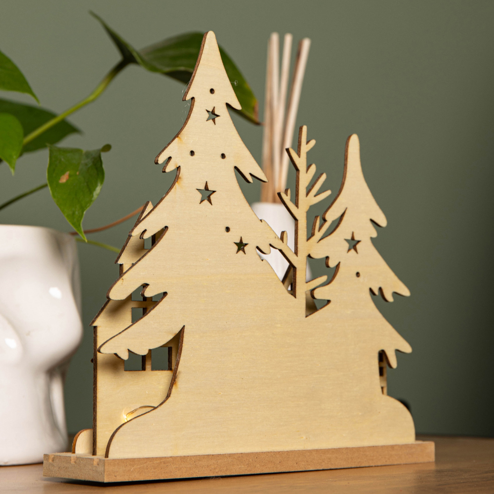 Samuel Alexander Warm White LED Light Up Wooden Village with Santa in Sleigh Image 7