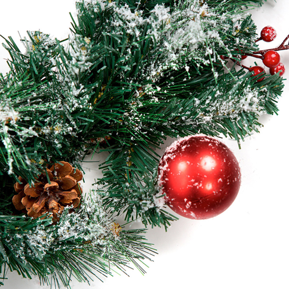 Best Artificial Red Frosted Christmas Garland 180cm Image 4