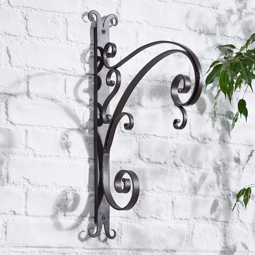 Dibor 56 x 39cm Antique Brown Cast Iron Curved Wall Bracket Image 2