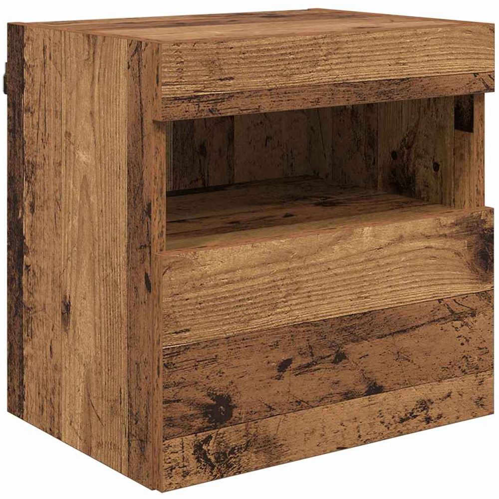 vidaXL LED Old Wood TV Wall Unit Image 6