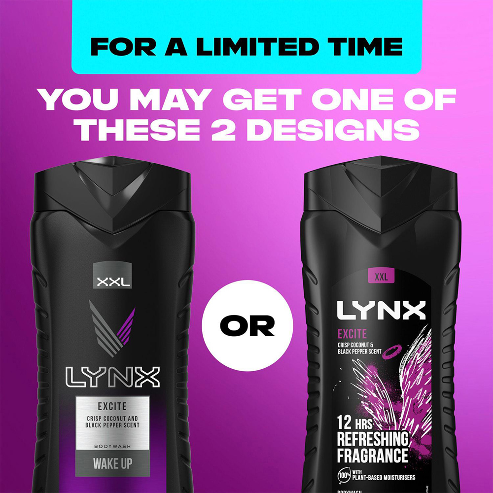 Lynx Excite 12H Refreshing Fragrance Shower Gel Bodywash 500ml 6 Pack Image 6