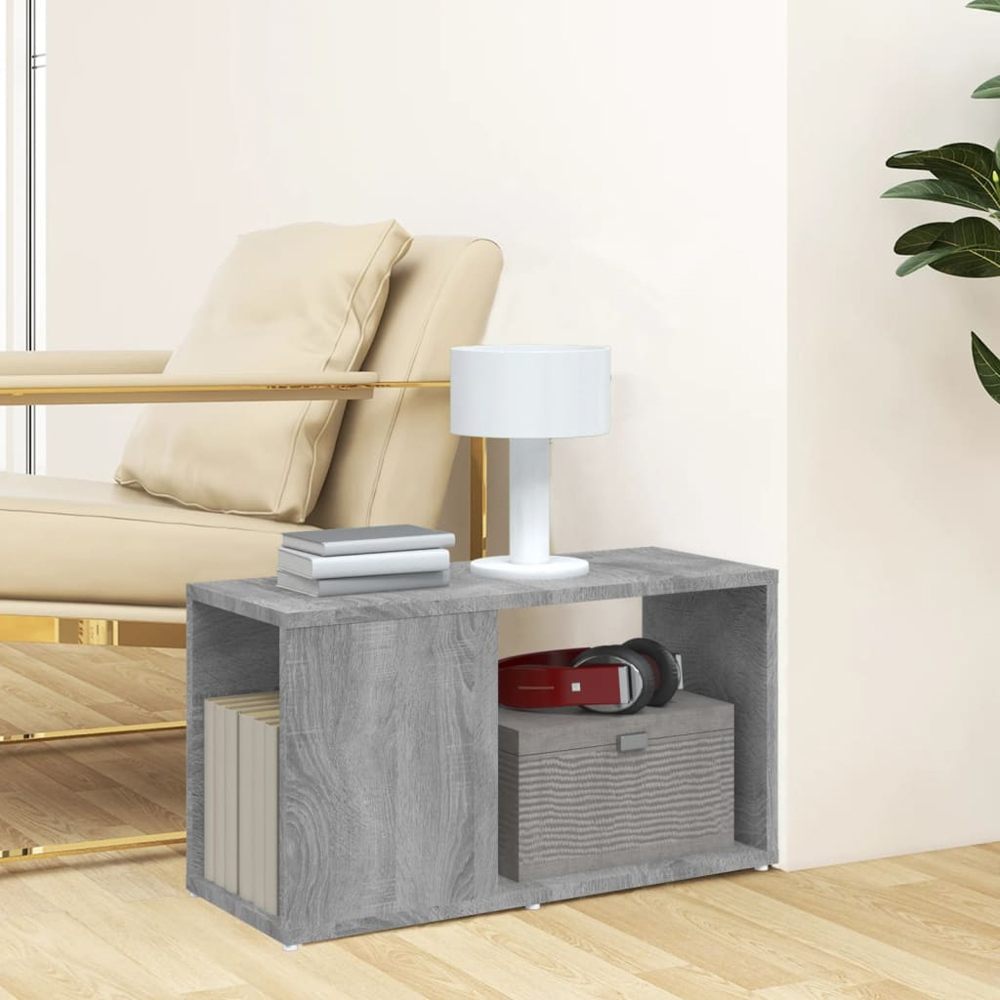 vidaXL Single Shelf Grey Sonoma Small TV Cabinet Image 7