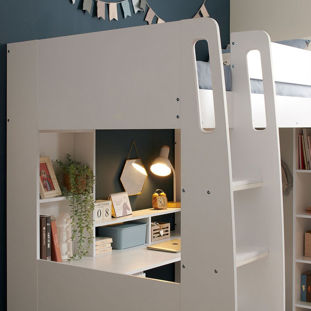 Flair Harper Single High Sleeper Bed with Desk Wardrobe and Storage Image 5