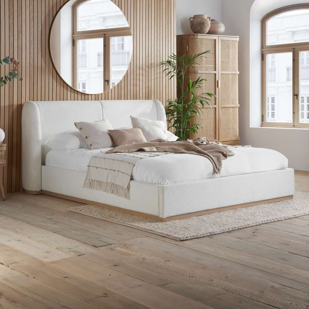 Birlea Eden King Size Boucle Bed Frame with Curved Headboard Image 1