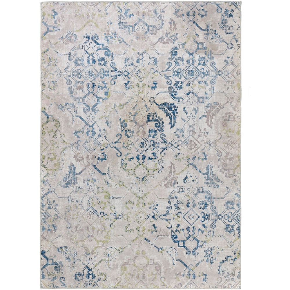 Origins My Washable Blue Grey and Off White Florence Rug 80 x 150cm Image 1