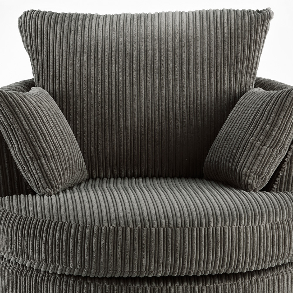 Portland Canolo Luxury Charcoal Jumbo Cord Swivel Chair Image 3