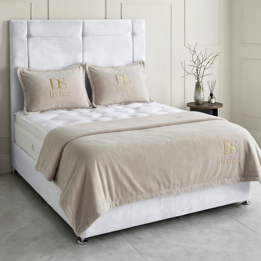 DS Living Kingsley King Size White Plush Divan Bed Image 1