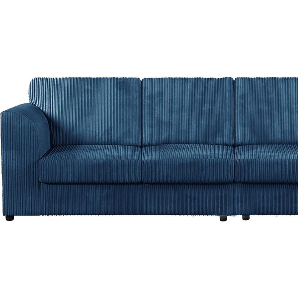 Luxor 4 Seater Marine Blue Jumbo Cord Full Back Sofa Image 3