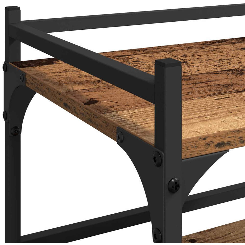 vidaXL 3 Shelf Old Wood Kitchen Trolley Image 8
