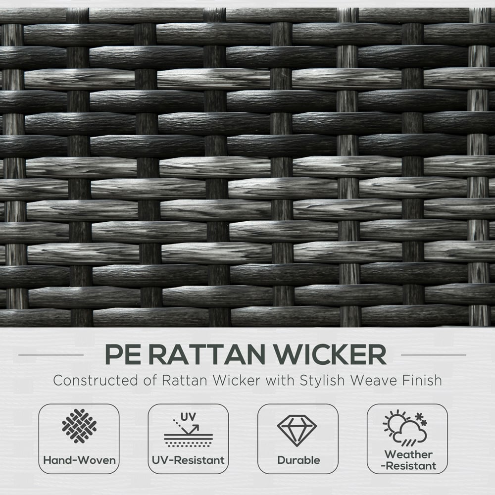 Outsunny 7 Seater Grey PE Rattan Garden Corner Lounge Set Image 4