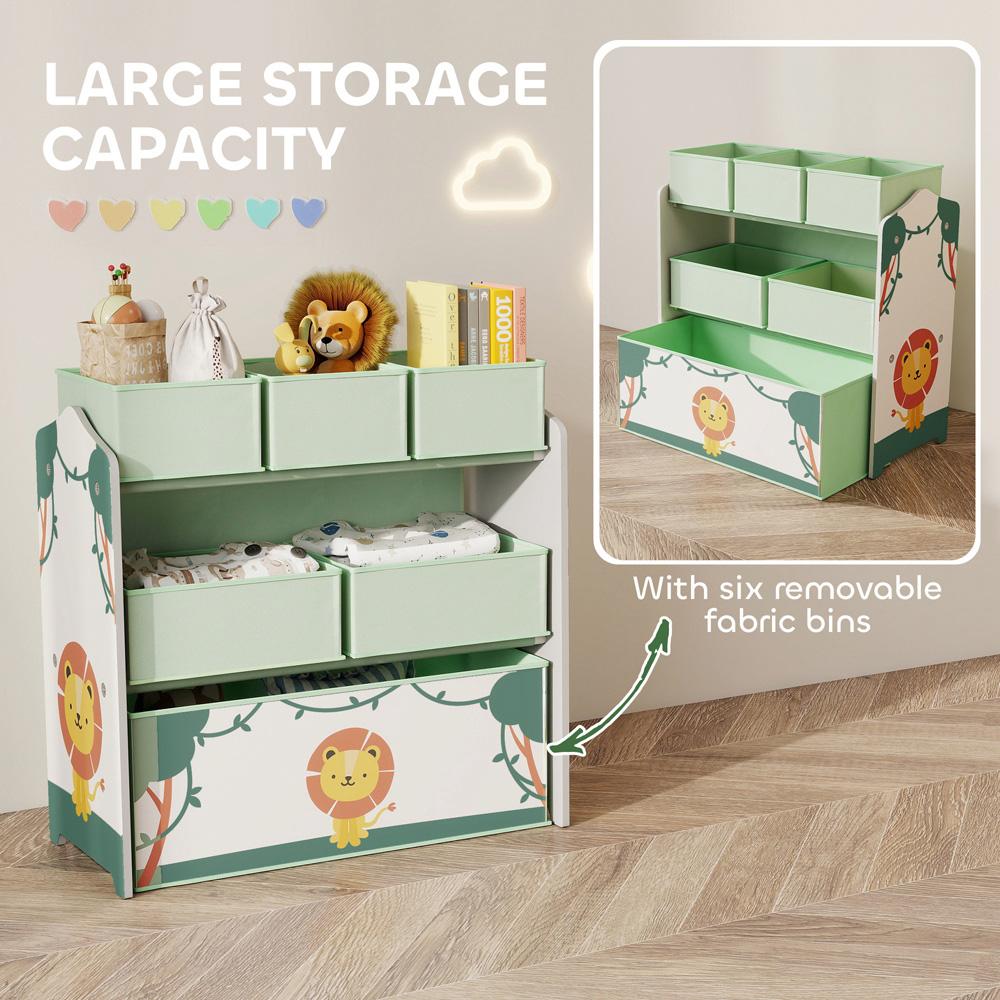 AIYAPLAY 3 Tier Green Kids Storage Shelf Image 8