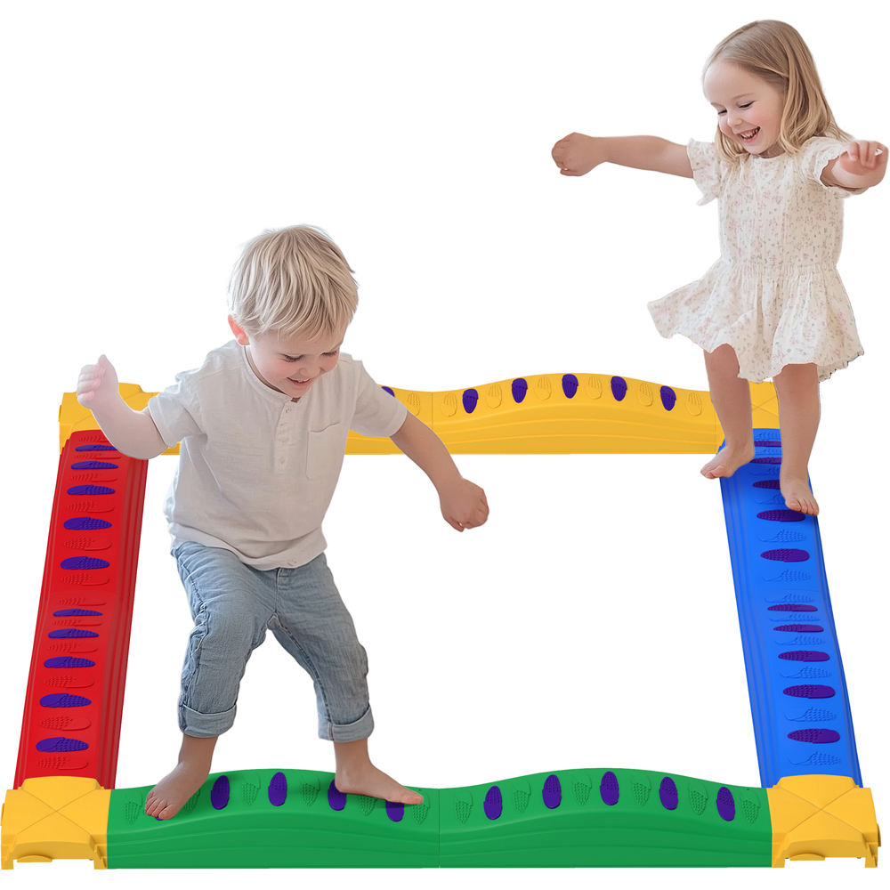 Tommy Toys 12 Pieces Kids Balance Beam Stepping Stones with Non-Slip Foot Pads Image 1