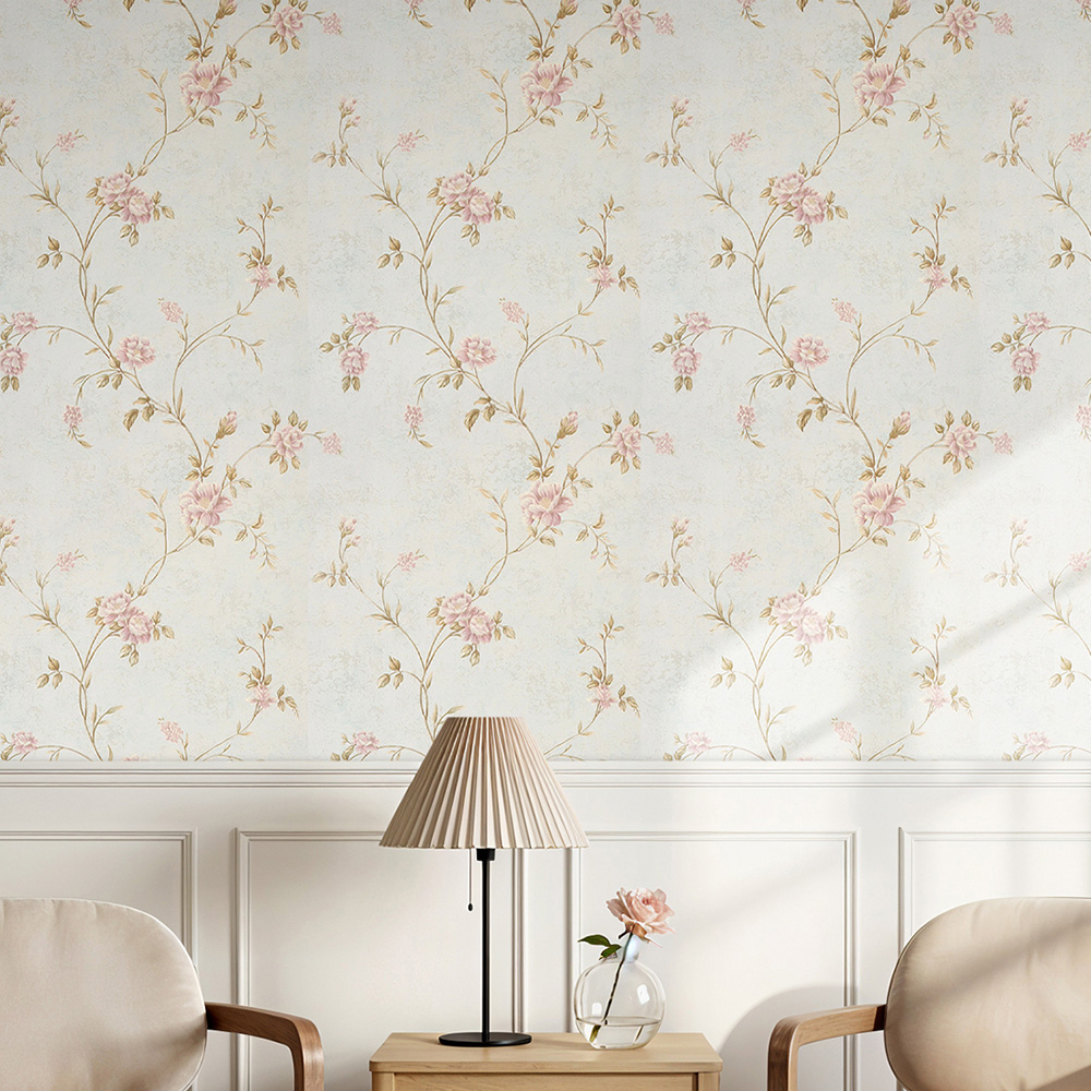 Living and Home Light Grey and Blue 3D Embossed Non-Pasted Wallpaper Roll 950 x 53cm Image 7