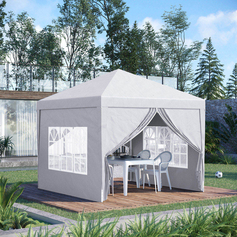Outsunny 3 x 3m White Party Canopy Tent with Carry Bag Image 3