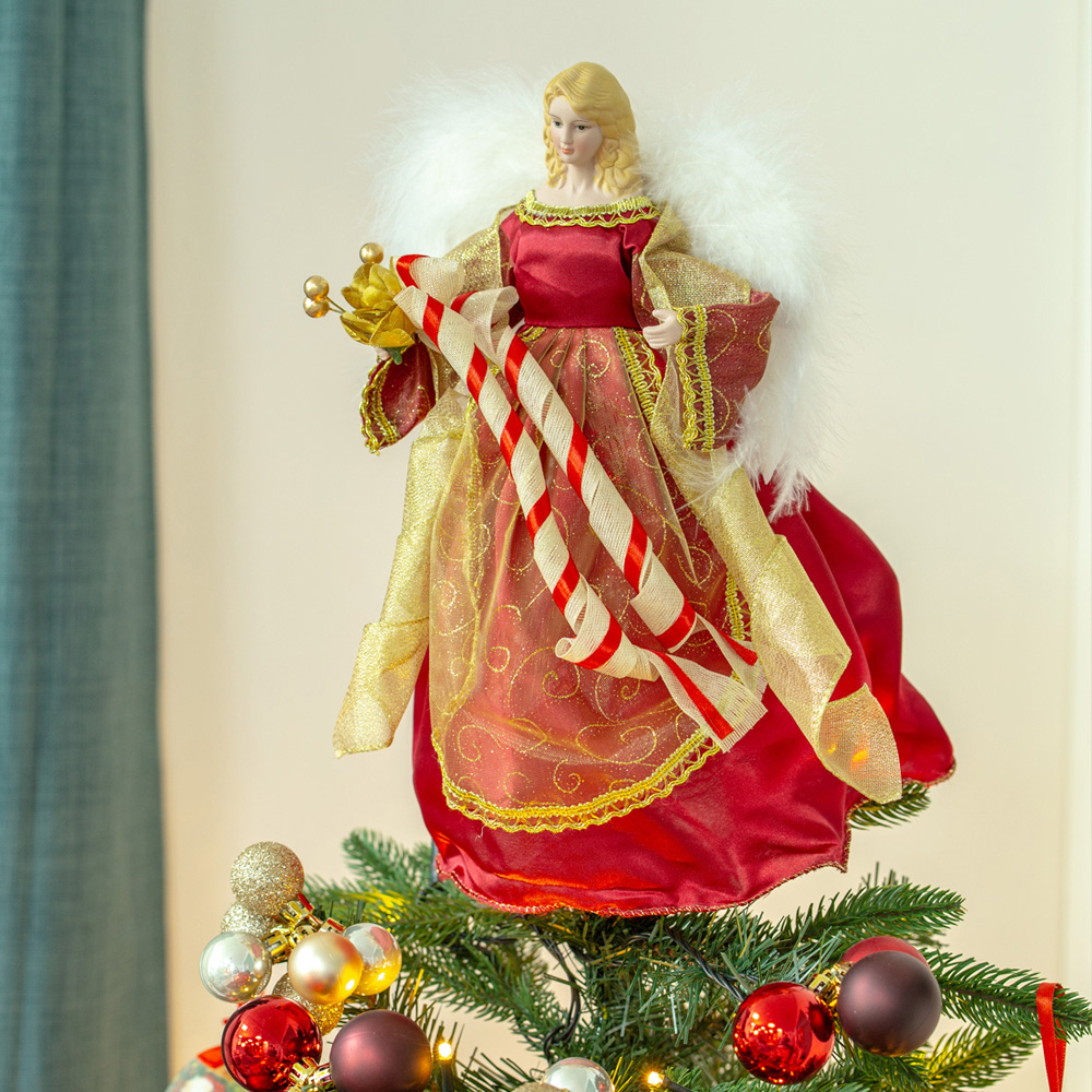 The Christmas Workshop Red Tree Top Angel 30cm Image 5