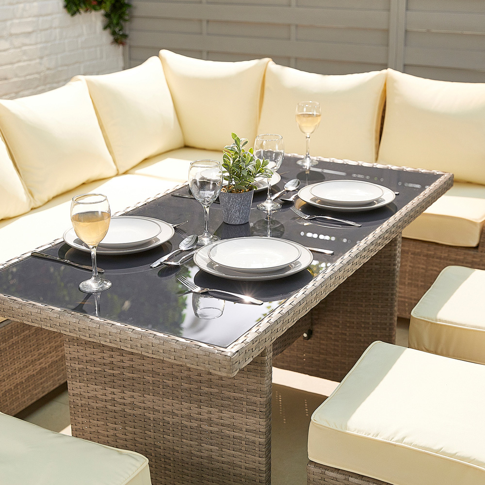 MMT Furniture Designs 8 Seater Rattan L Shaped Garden Dining Set Image 2