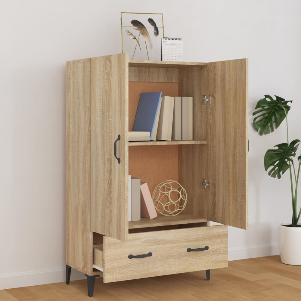 vidaXL 2 Door Single Drawer Sonoma Oak Highboard Image 7