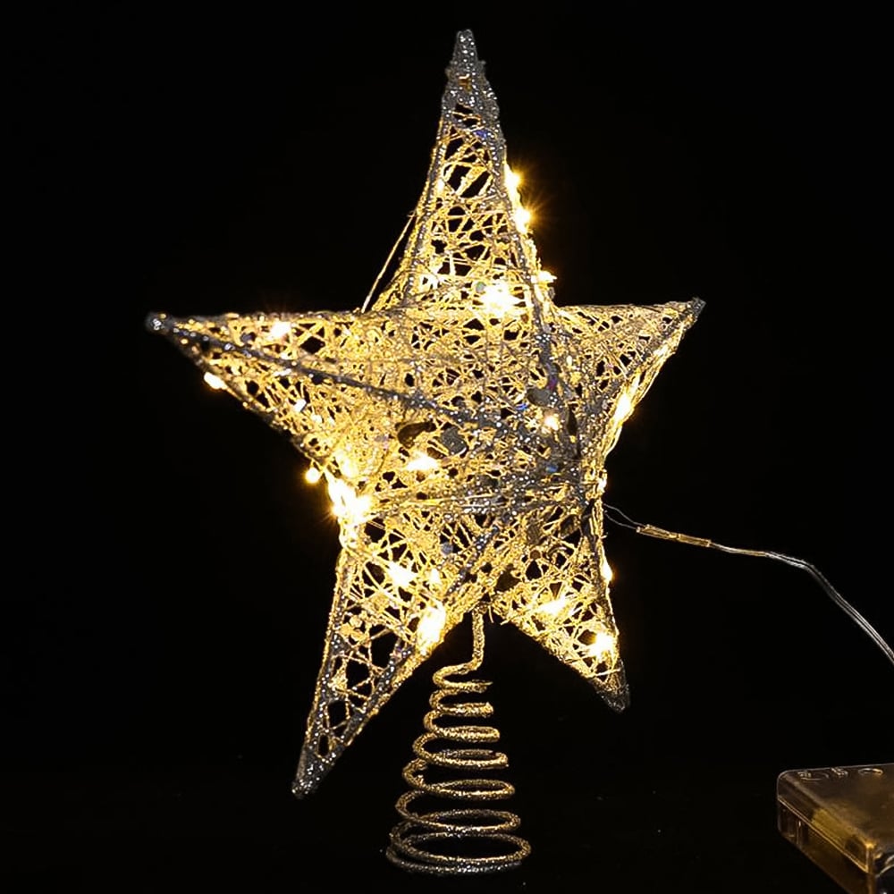 Living and Home Gold Sequins Star Christmas Tree Topper 20cm Image 5