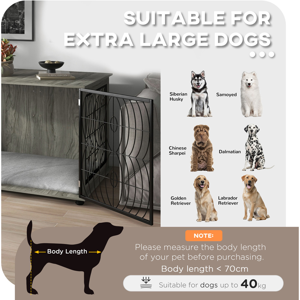 PawHut Extra Large Dog Crate with Cushion Image 4