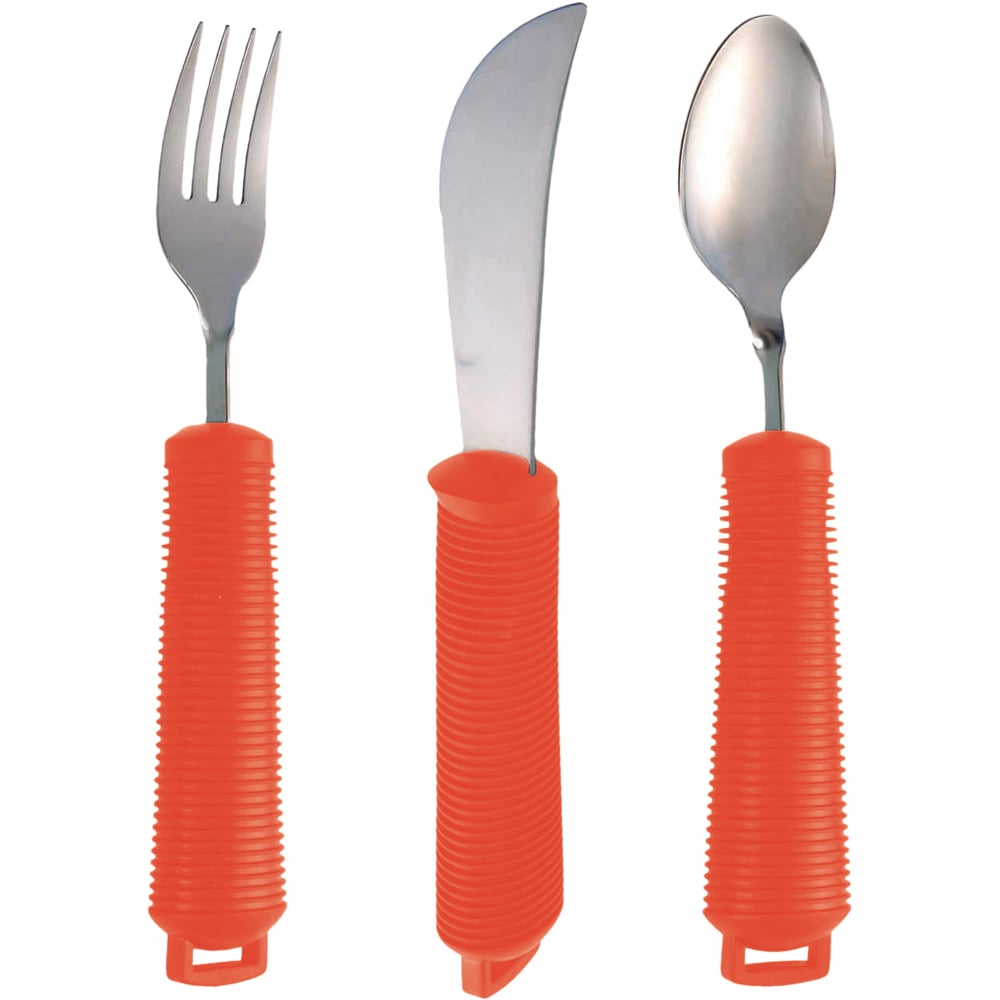 Aidapt Shine 3 Piece Red Bendable Cutlery Set Image 1