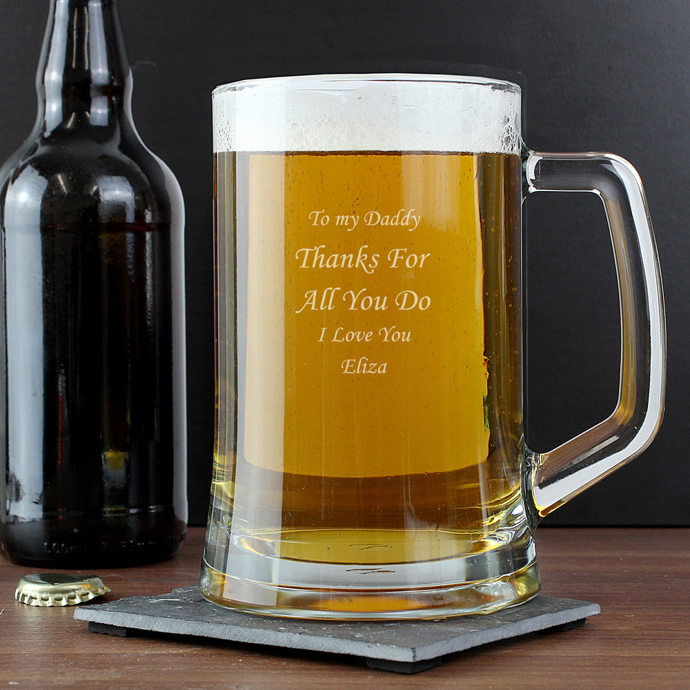 Personalised Memento Engraved Personalised Glass Pint Stern Tankard Image 3
