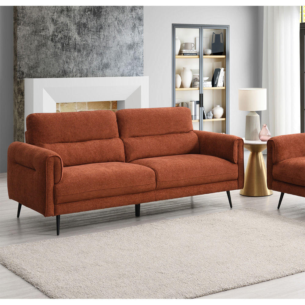 Harlem 3 Seater Rust Sofa Image 4