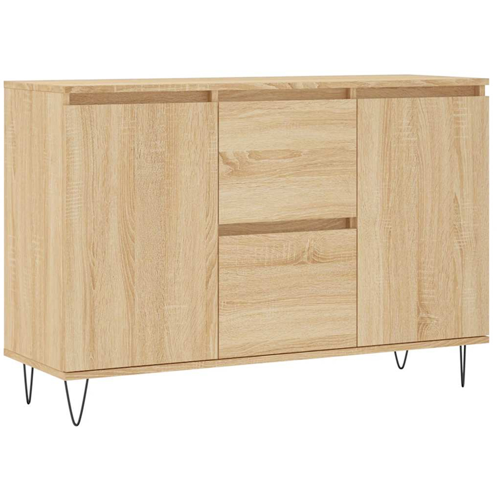 vidaXL 2 Door 2 Drawer Sonoma Oak Sideboard Image 2