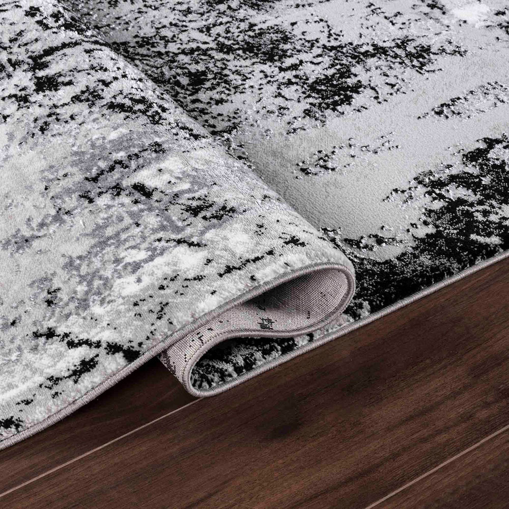 Desire Rugs Serenity Black Abstract Acrylic Rug 80 x 150cm Image 3