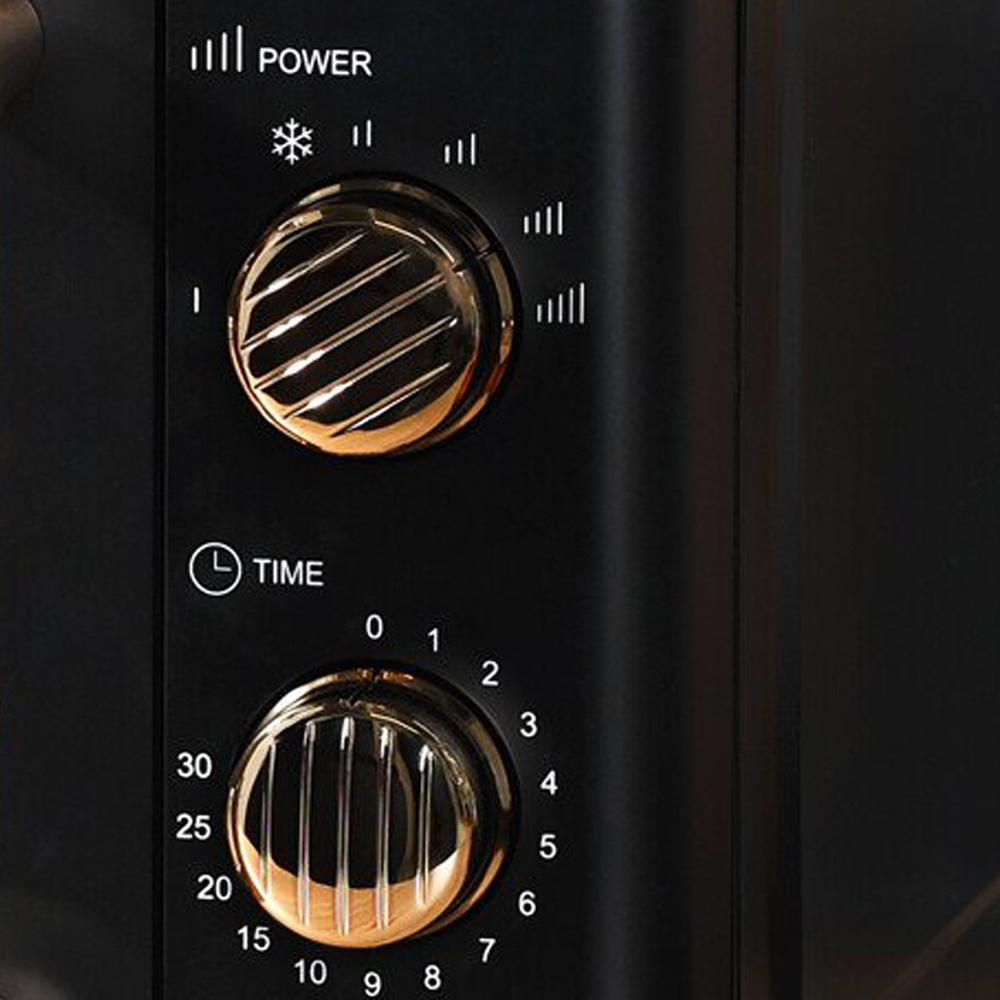 Ayano Microwave with Gold Accents 20L - Black and Gold Image 2
