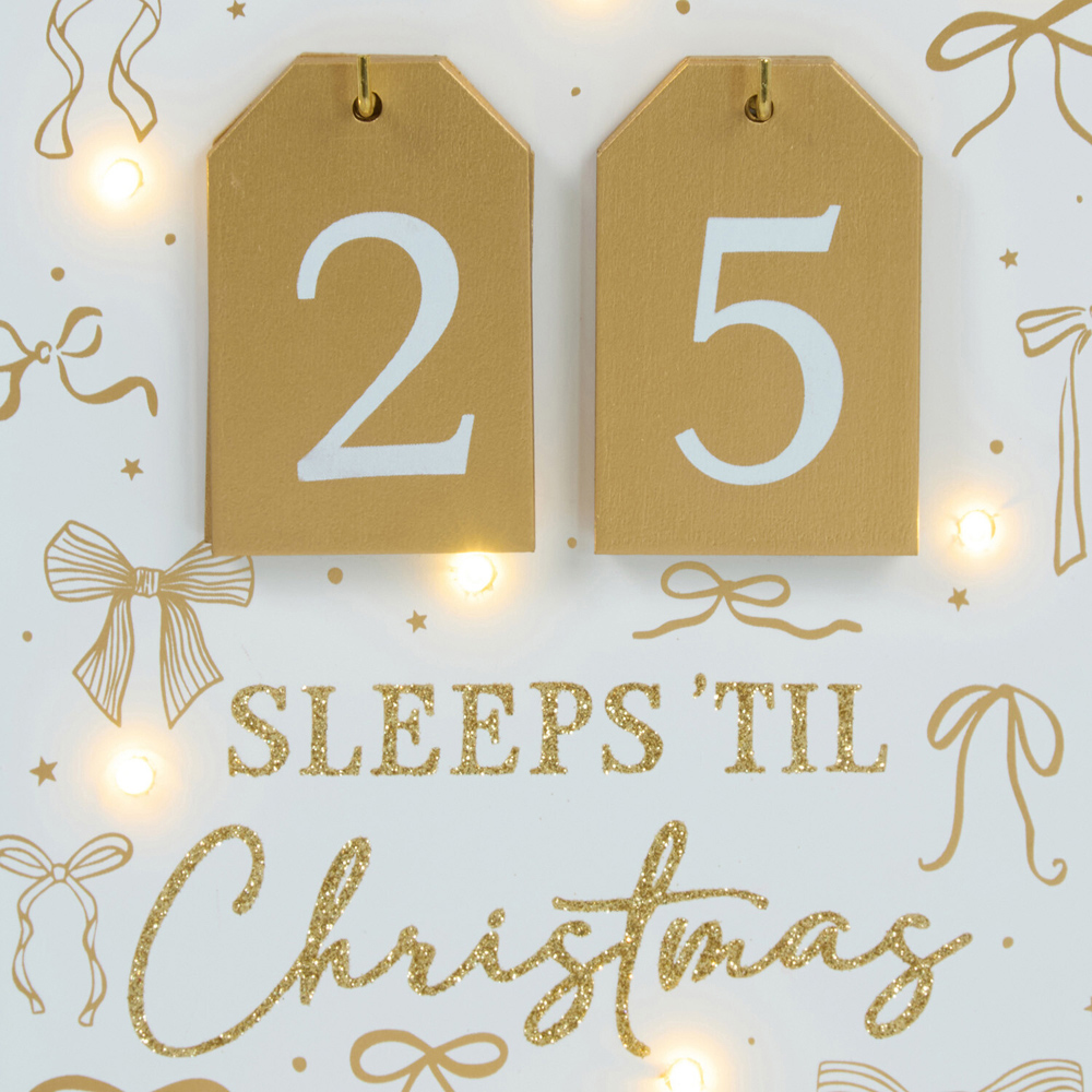 Sleeps Til Christmas Bow LED Advent Image 5