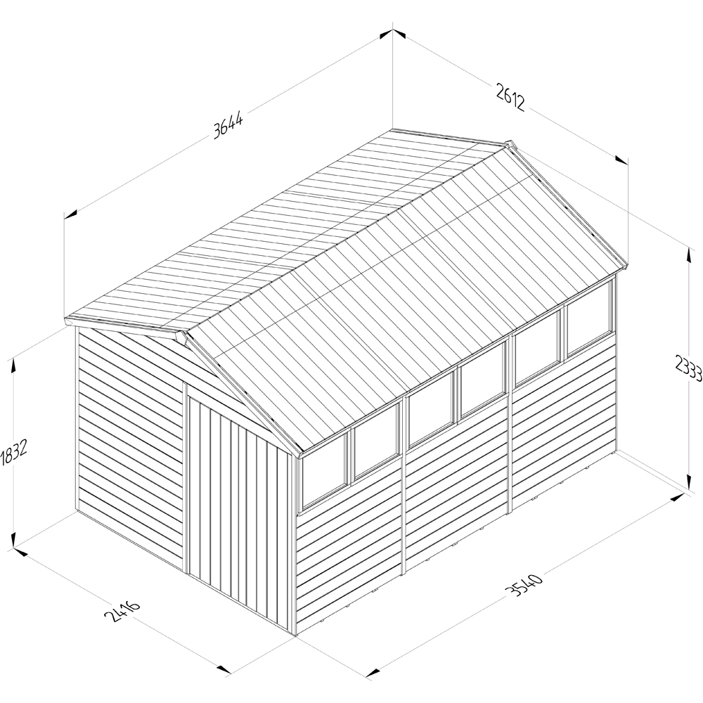 Forest Garden Timberdale 8 x 12ft Single Opening Apex Shed Image 9