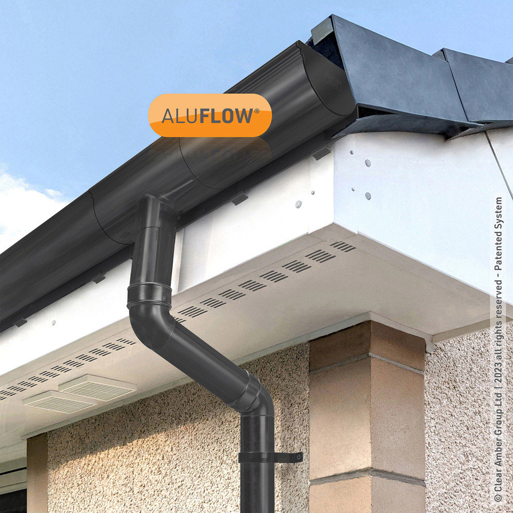 Aluflow Grey Aluminium Gutter Deep Union Bracket Image 2