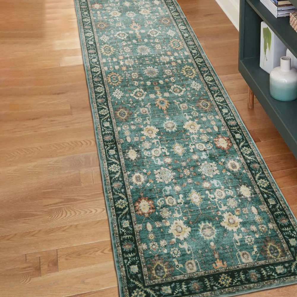 Homemaker Roma Green Heritage Inspired Traditional Runner 67 x 230cm Image 1