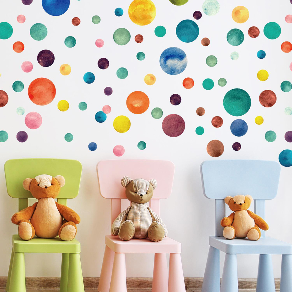 Walplus Kids Big Colourful Dots Self Adhesive Wall Stickers Image 2