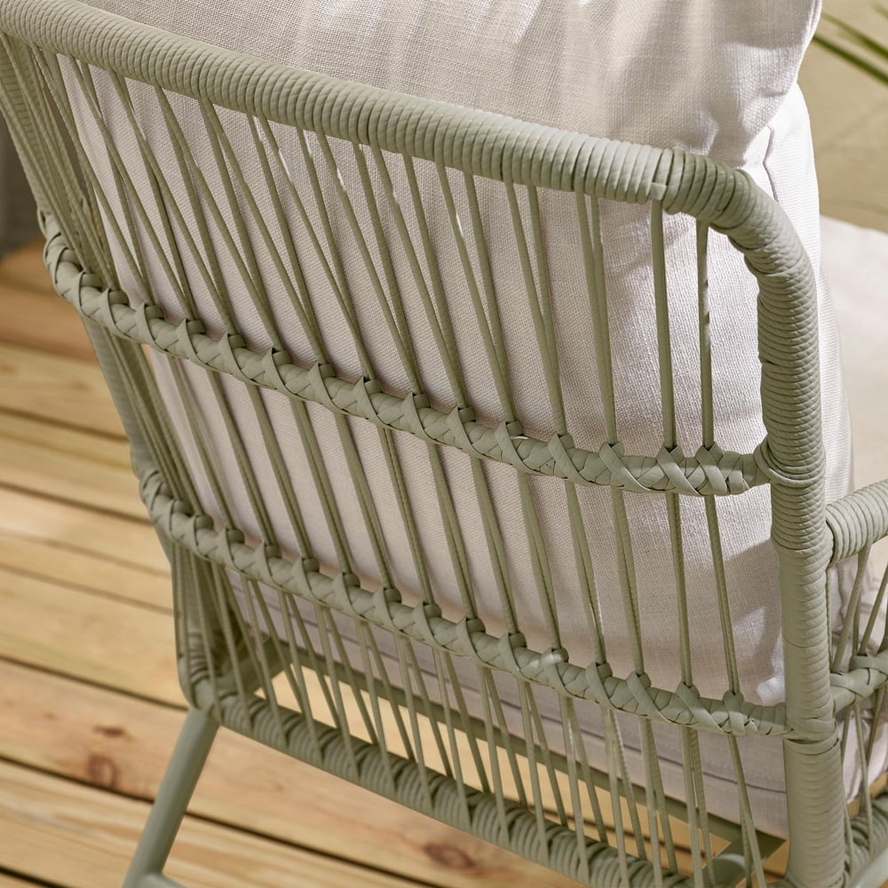 Furniturebox Agen Green Metal Outdoor Chair with Footstool and Table Image 4