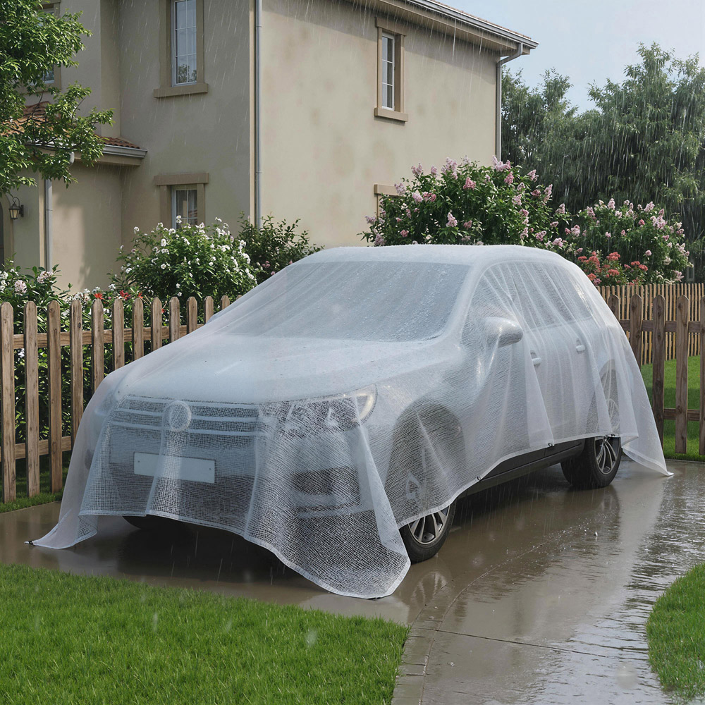Outsunny 4 x 6m White PE Waterproof Tarpaulin Image 2
