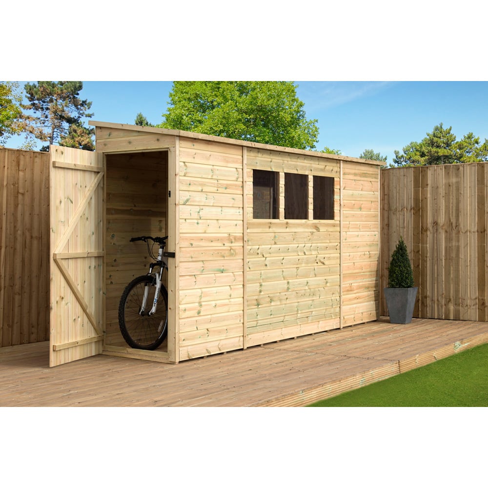 Empire Sheds 2800 10 x 3ft Tongue and Groove Wooden Pent Garden Shed Image 3