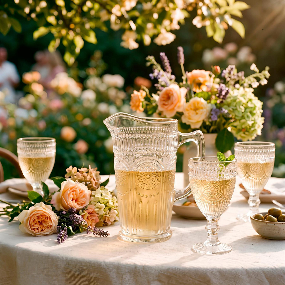 Argon Tableware Amore Ribbed Sunflower-Inspired Motif Clear Wine Glass 310ml 24 Pack Image 3