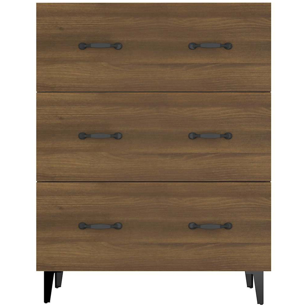 vidaXL 3 Drawer Brown Oak Sideboard Image 3