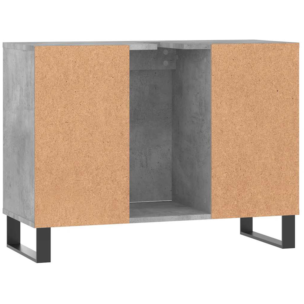vidaXL Single Door 4 Shelf Concrete Grey Bathroom Cabinet Image 8