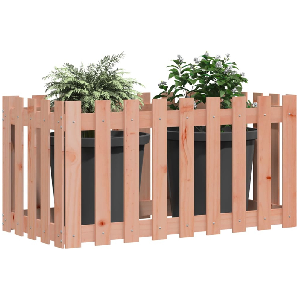 vidaXL Natural Fence Design Solid Douglas Wood Raised Garden Bed 100 x 50 x 50cm Image 2