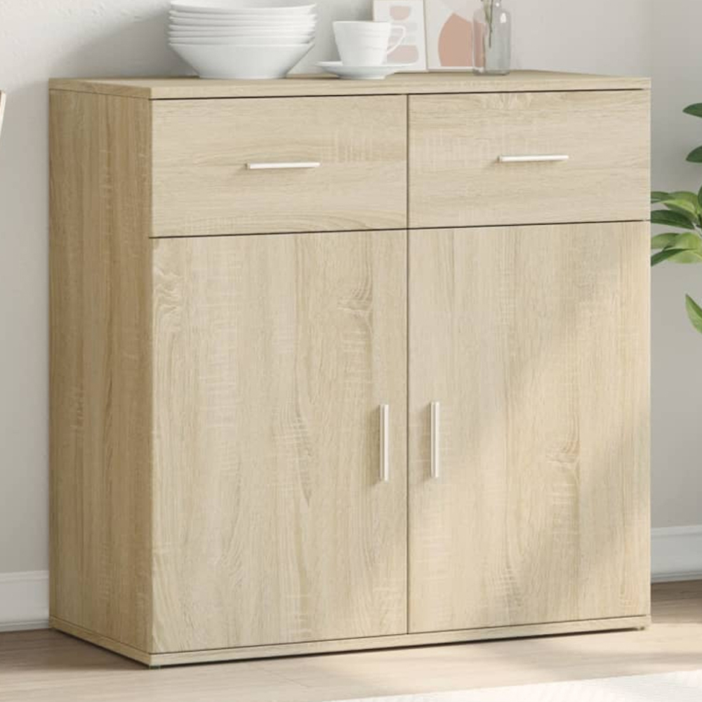 vidaXL 2 Door 2 Drawer Sonoma Oak Sideboard Image 1