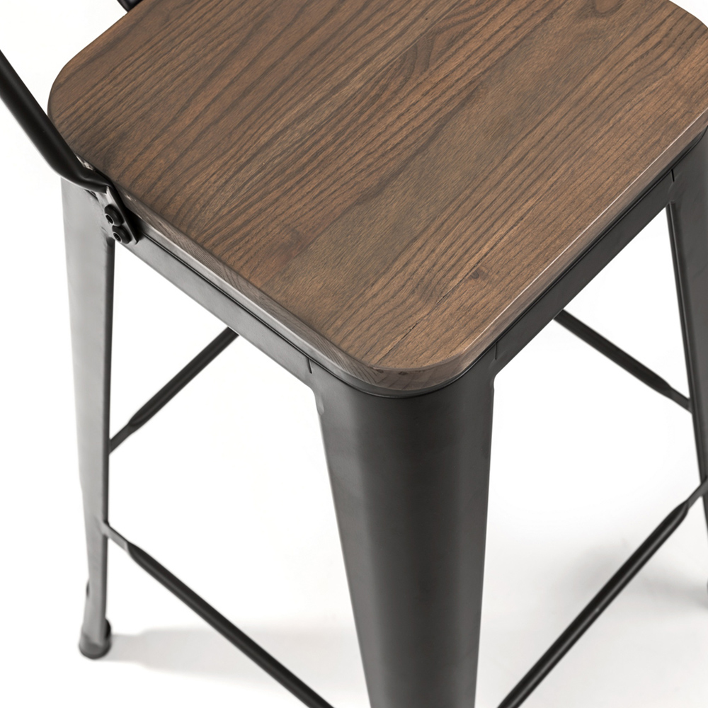Julian Bowen Grafton 2 Seater Bar Table Set with Stools Black Image 5