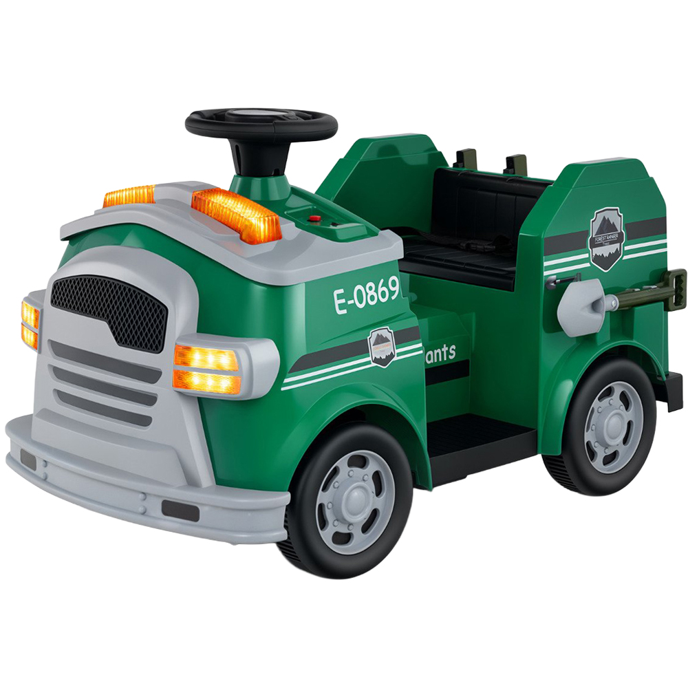 Costway Kids Green Ride On Fire Truck with Shovel and Wrench 12V Image 1