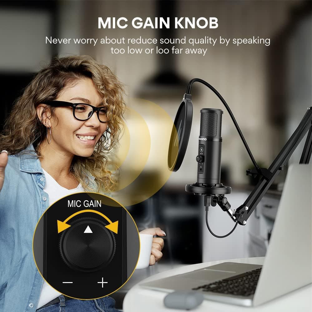 Maono USB Cardioid Professional Microphone with Boom Arm Kit Image 3