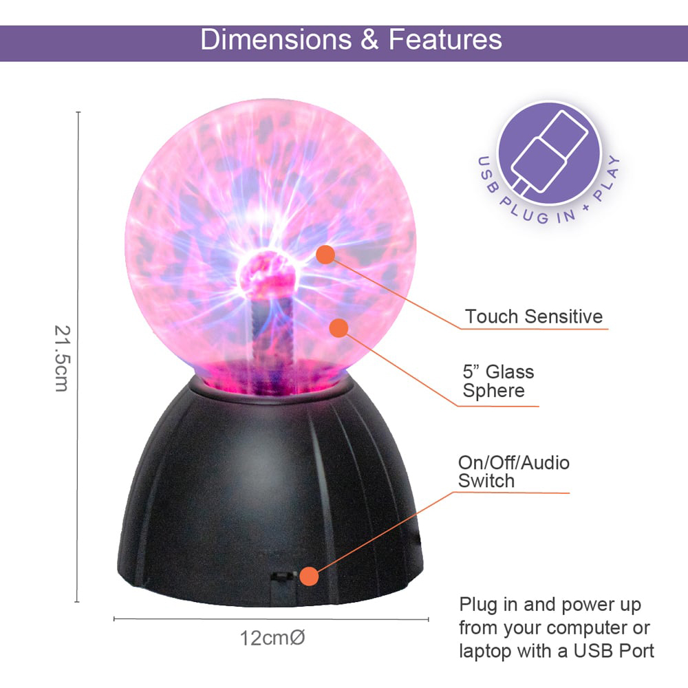 Global Gizmos Interactive Plasma Ball 5 inch Image 9